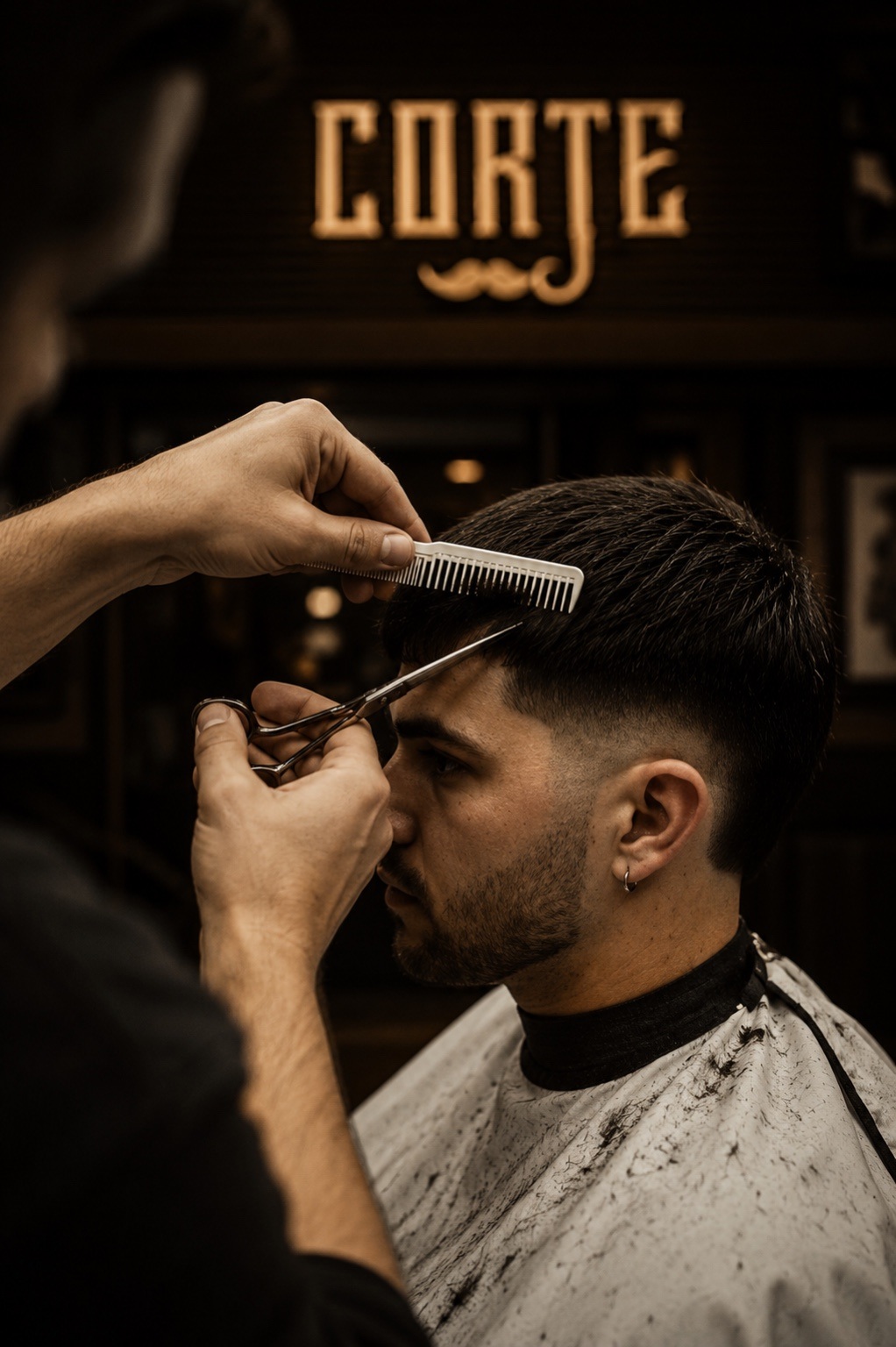 Corte de cabello en Diego Neira Barbería Bogotá - Fade y degradado profesional